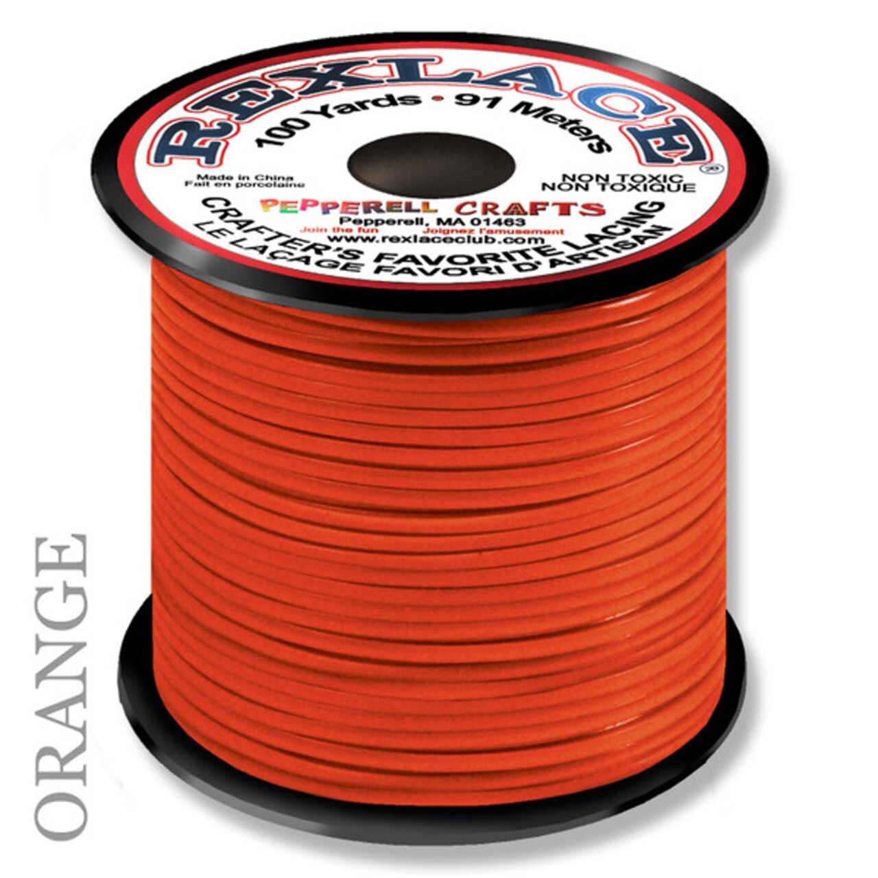 Rexlace Plastic Crat Lacing Spool, 100 Yard, Non-Toxic, Non-Bleed, Lanyard for Camp and School Crafts